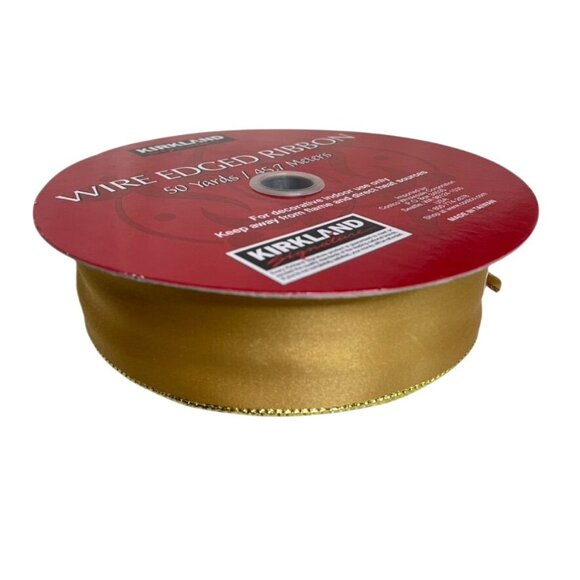 Vintage Kirkland Gold Wire Edged Ribbon u 1.5 In Wide Partial Roll u - Picture 4 of 4